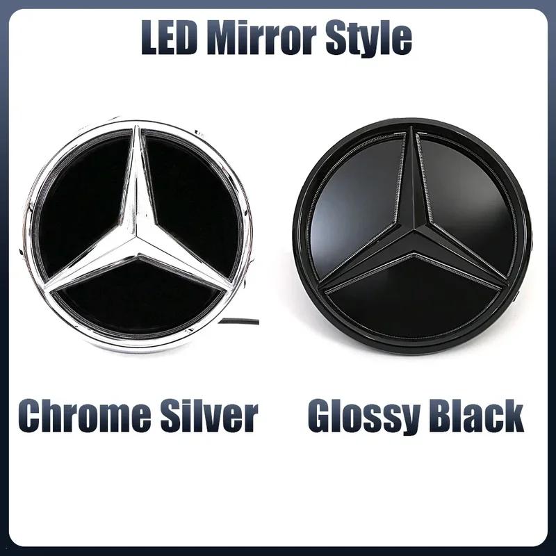 AABGY1 Fit For Mercedes Benz Chrome Silver Front Grille Mirror Star LED White Illuminated Emblems X253 W167 X167 W447 2020-2023