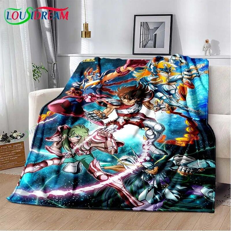Saint Seiya 3D Printed Art Fleece Blanket for Beds Hiking Picnic Thick Quilt Bedspread Fleece Throw Blanket Picnic Blanket