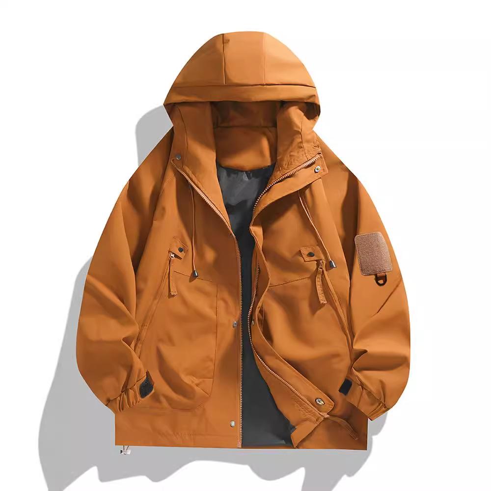 Men's Autumn Men's Tooling Jacket Fashion Casual Men's Loose Hooded Functional Autumn Clothes