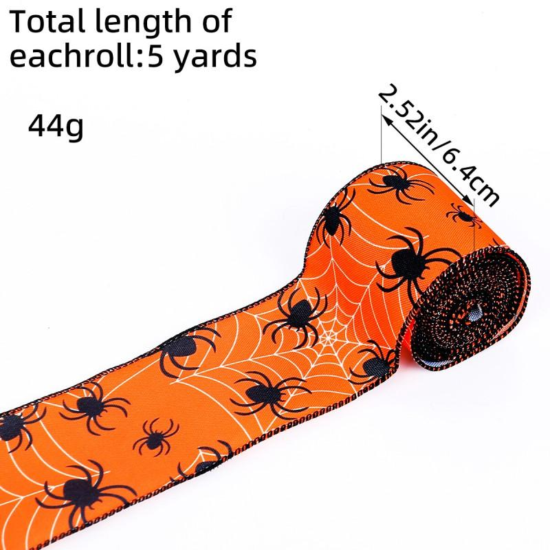 Halloween Spider Print Ribbon Party Decor Crafting Material DIY