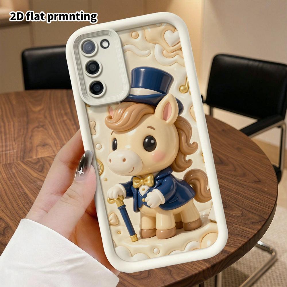 Чехол для телефона: 2D плоский дизайн, подходящий для защитного чехла Samsung Galaxy A34 A35 M05 M06 S20 S22 S21 FE Plus 5G, Джентльмен Пони, идеальный Рождественский и H