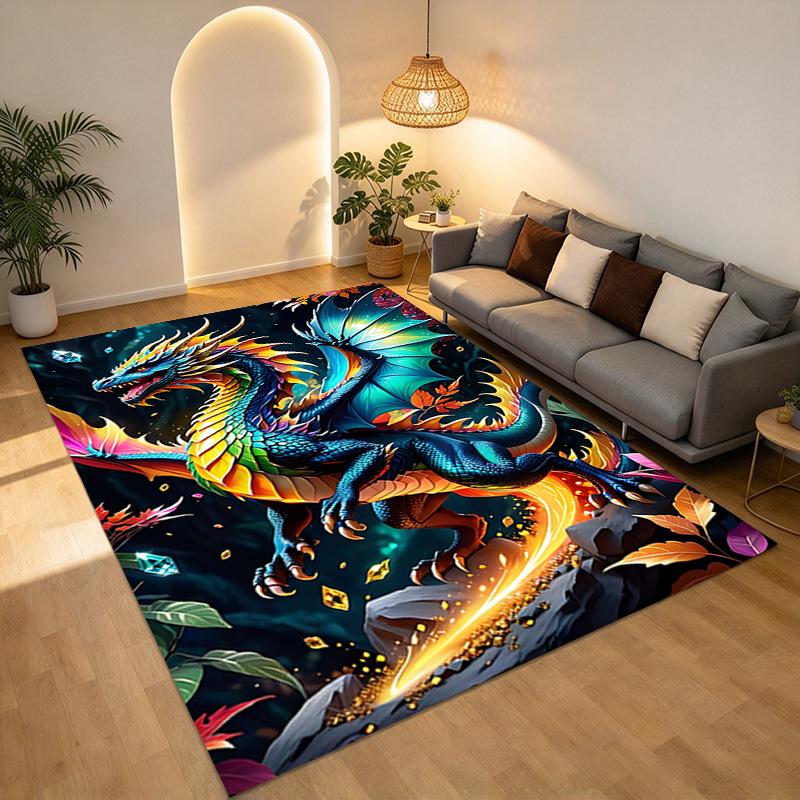 Dragon Fantasy Living Room Nonslip Area Rug Soft Carpet For Bedroom Game Playroom Sofa Office Home Decor Doormat Christmas Gift C9301733