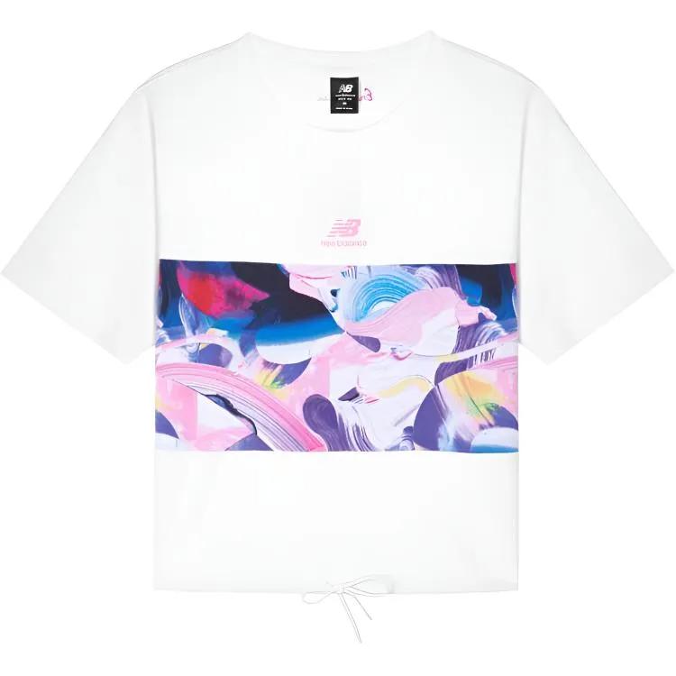 New Balance Drop Shoulder Sleeve T Shirt Women's White (Unisex) T-Shirts AWT12328 WT