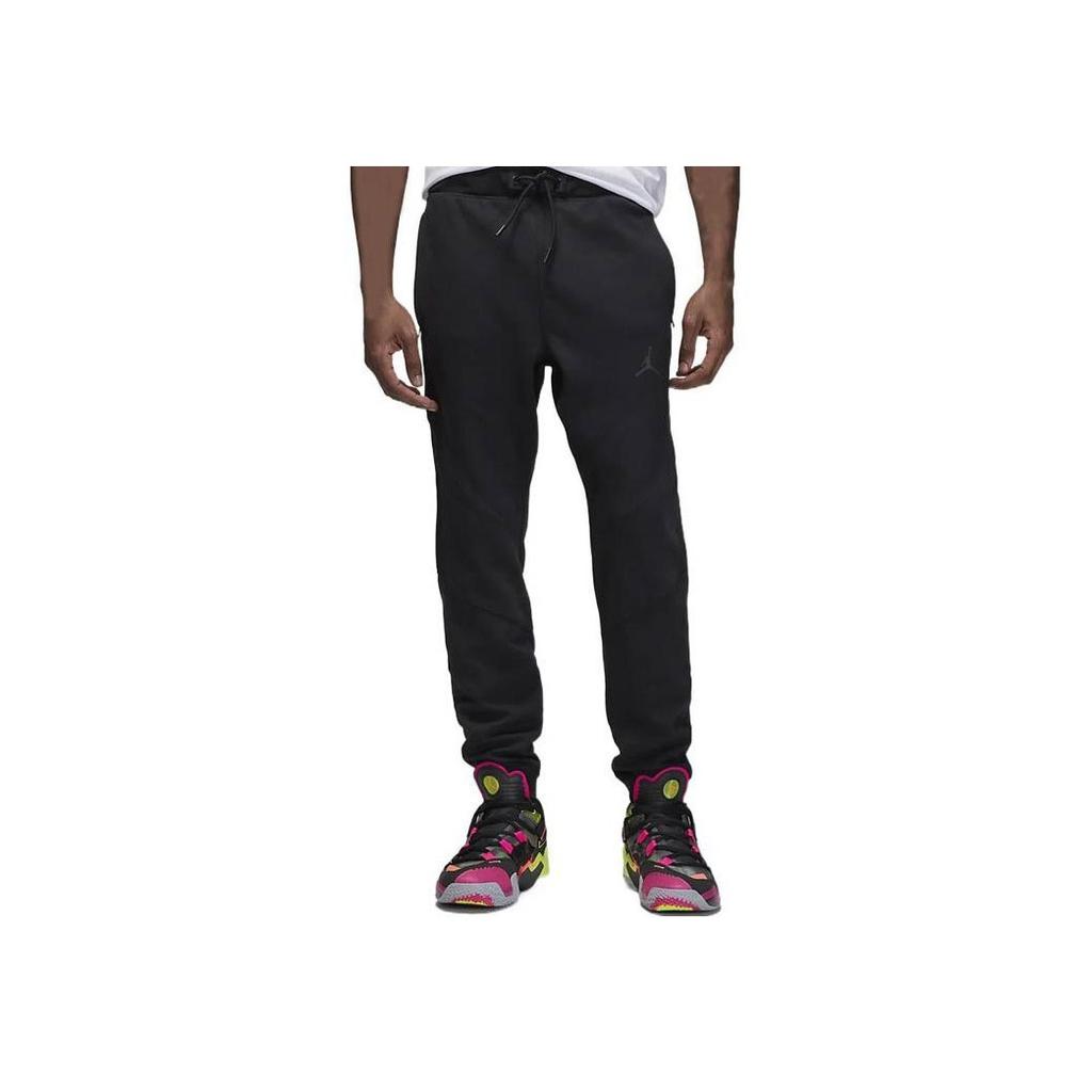 Jordan Logo Print Drawstring Loose-Fit Joggers Men Bottoms Black DQ7322-010