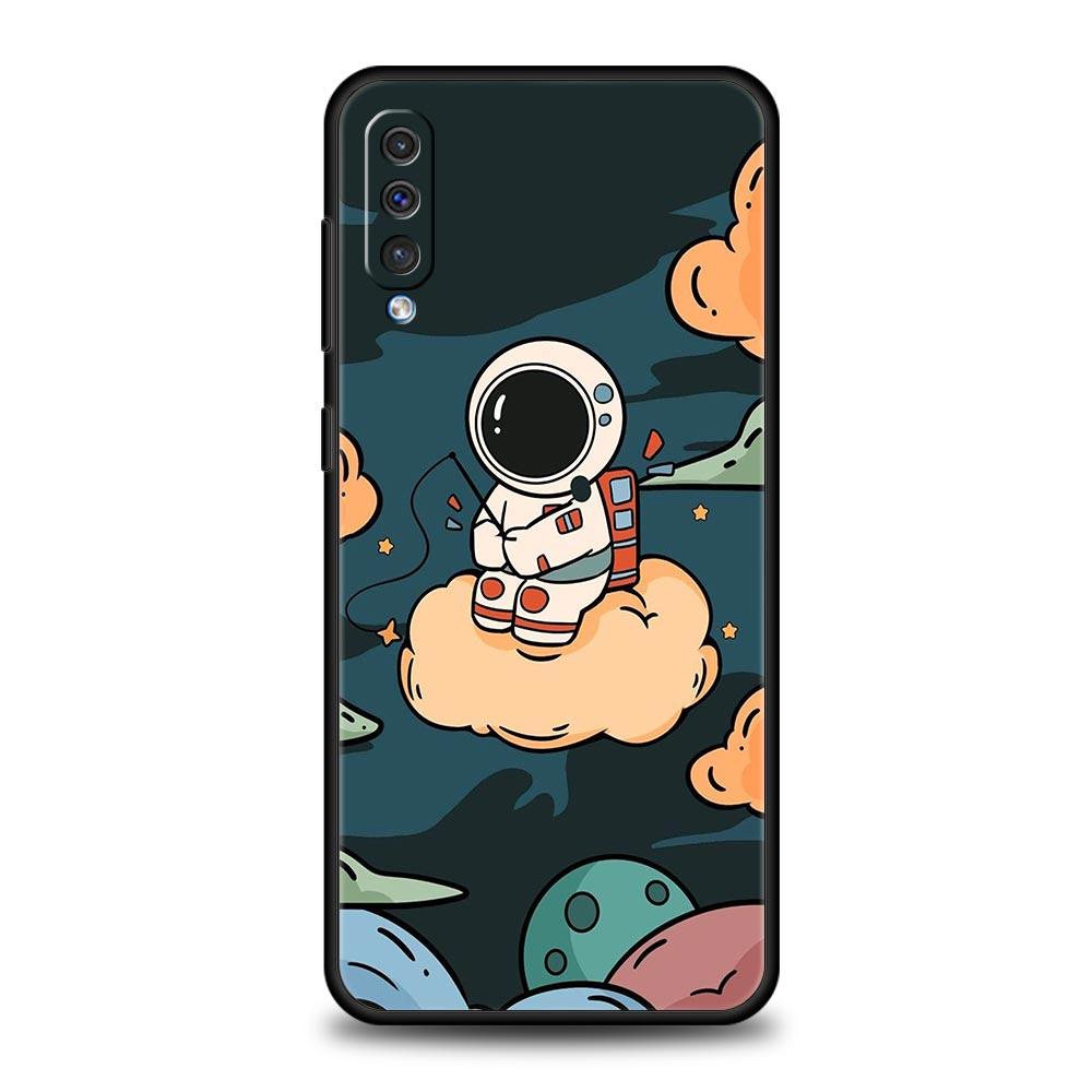 Мультяшный милый чехол-космонавт для телефона Samsung Galaxy A56 A36 A26 A16 A34 A24 A42 A22 A20 A12 A40 A30 A10 5G Мягкий чехол-бампер из ТПУ