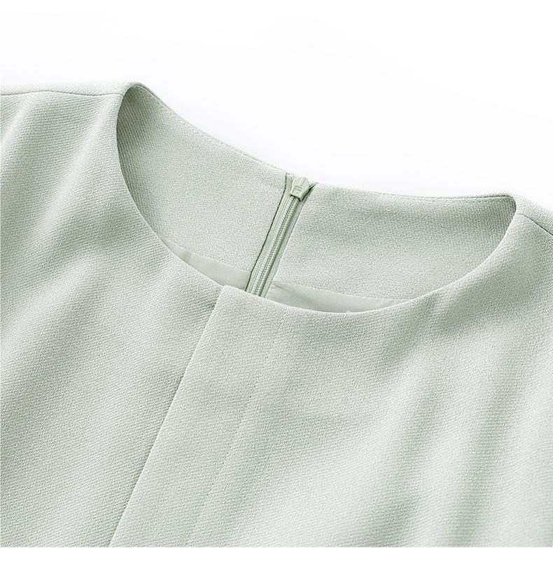 French-Inspired Waist-Cinching Ruffle Sleeve Dress