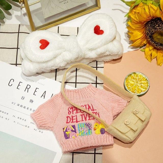 Аксессуары для кукол Lalafanfan Cafe Duck, одежда Kawaii Duck с одеждой, плюшевые игрушки, мягкая повязка для волос, подарок для девочек
