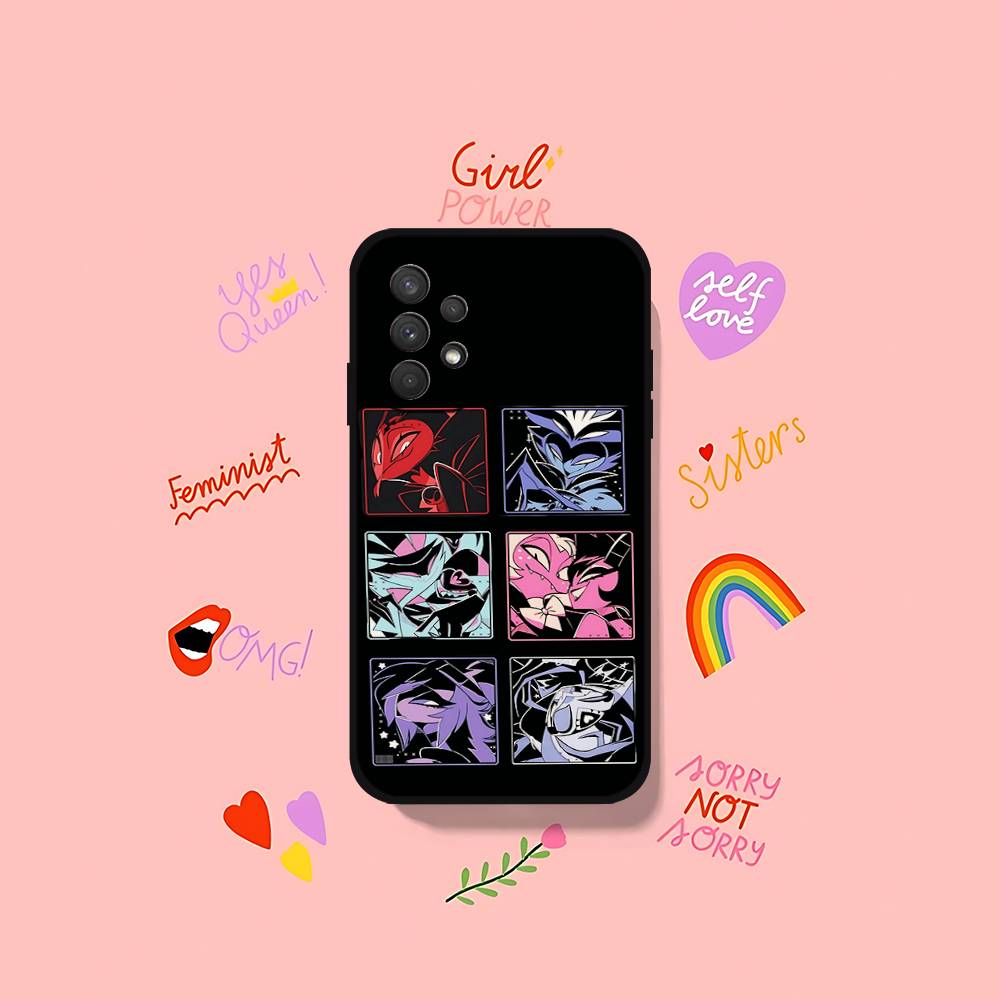 Anime H-hazbin Hotel Phone Case For Samsung S24/S25/S22 S30/A51 52/Lite/Ultra/5G/Plus/FE - Slim Shockproof Black Protection