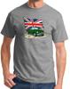 1970-74 MG MGB Convertible Sports Car British Flag Design Grey Tshirt