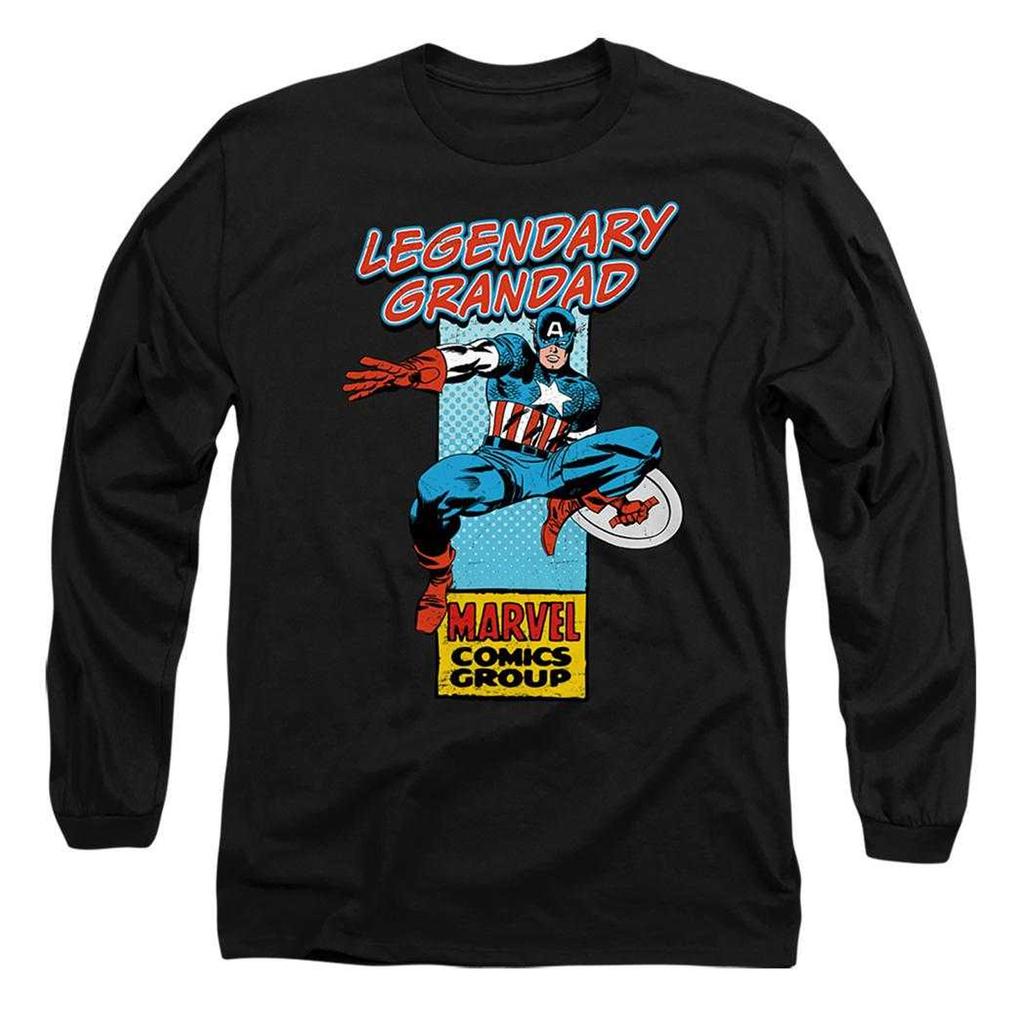 Marvel Comics Mens Legendary Grandad Captain America Corner Box T-Shirt