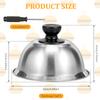 4Pcs 16cm Burger Cover Stainless Steel Cheese Melting Dome Small Grilling Cover Round Flat Top Grill Metal Lids Steaming Cover