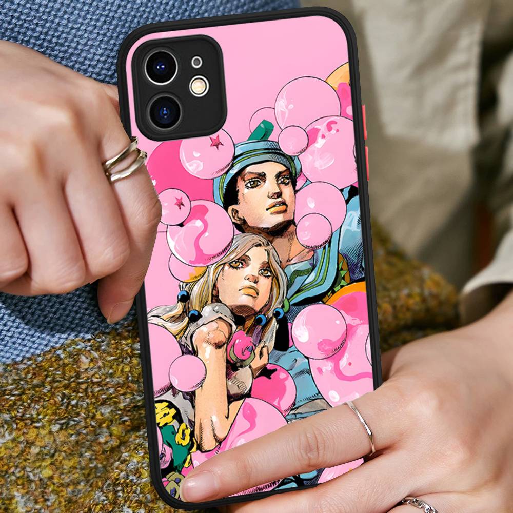 Anime Jojo Bizarre Adventure For IPhone 16 15 14 Plus 13 12 11 Pro Max X XS MAX Translucent Matte Shockproof Cover
