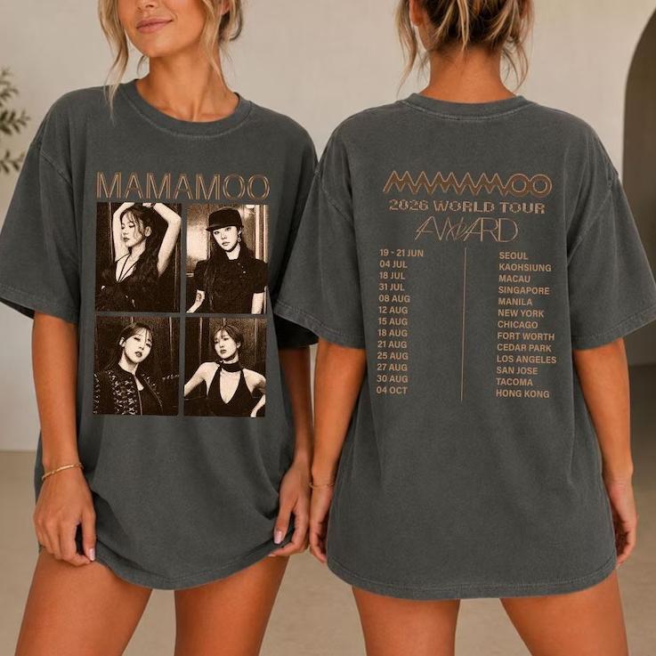 Summer Hot Sale Mamamoo World Tour 2026 T Shirt Unisex Y2K Gothic Streetwear Oversized T-shirt Harajuku Hip Hop Punk T-shirt