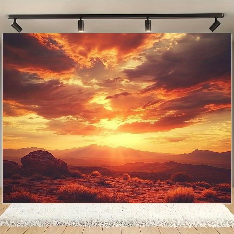 Western sunset and desert scenery photography background cloth suitable for indoor and outdoor party banners