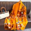 Shawl Scarf for Women - Floral Plant Pattern, Breathable & Sun-Proof, Weekend Casual Style, Non-Stretch, Decorative Silk Scarf with Printed