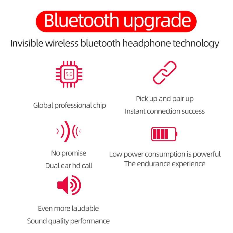 VAORLO TWS Wireless Headphones Sport Bluetooth 5.0 Earphones For Smartphone Noise Cancelling In-Ear Earbuds Headset with Charging Case