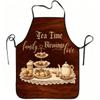 1pc Tea Time Family Blessings Love Print Apron, Durable And Easy to Clean, Adjustable Waistband, Polyester Material, for Kitchen Cooking, Gardening, O