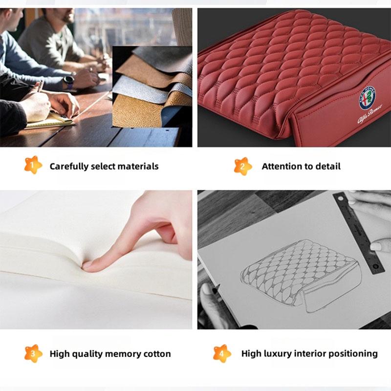 Car Armrest Box Height Increase Pad Storage Bag For Alfa Romeo STELVIO Giulia 159 Giulietta 147 Mito 156 MTO Sportiva Accessorie