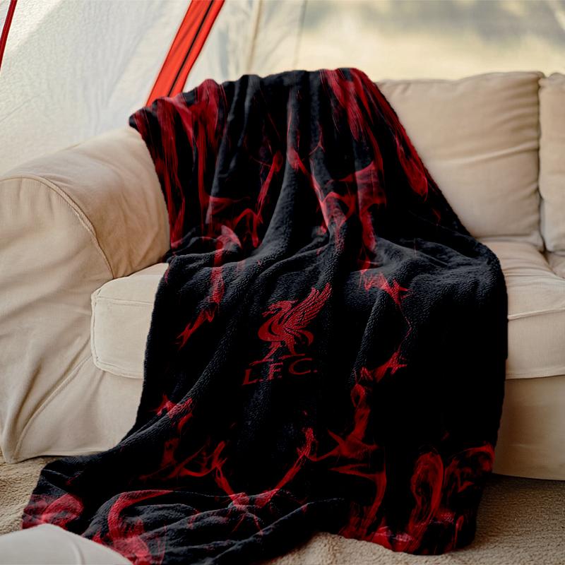 1pc Cozy Print Blanket, Liverpool FC Blanket Appropriate for Home Picnic and Travel Adventures