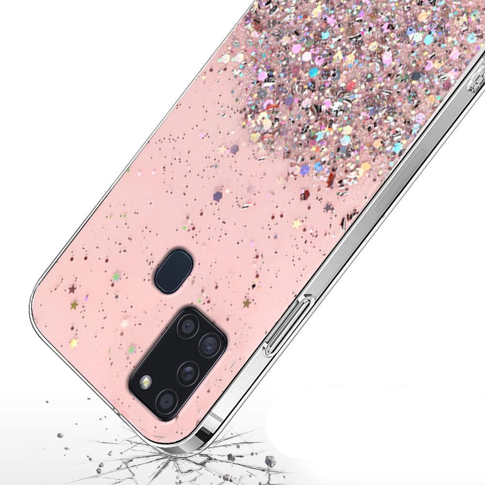 Samsung Galaxy A21S Case, Glittery, Pink