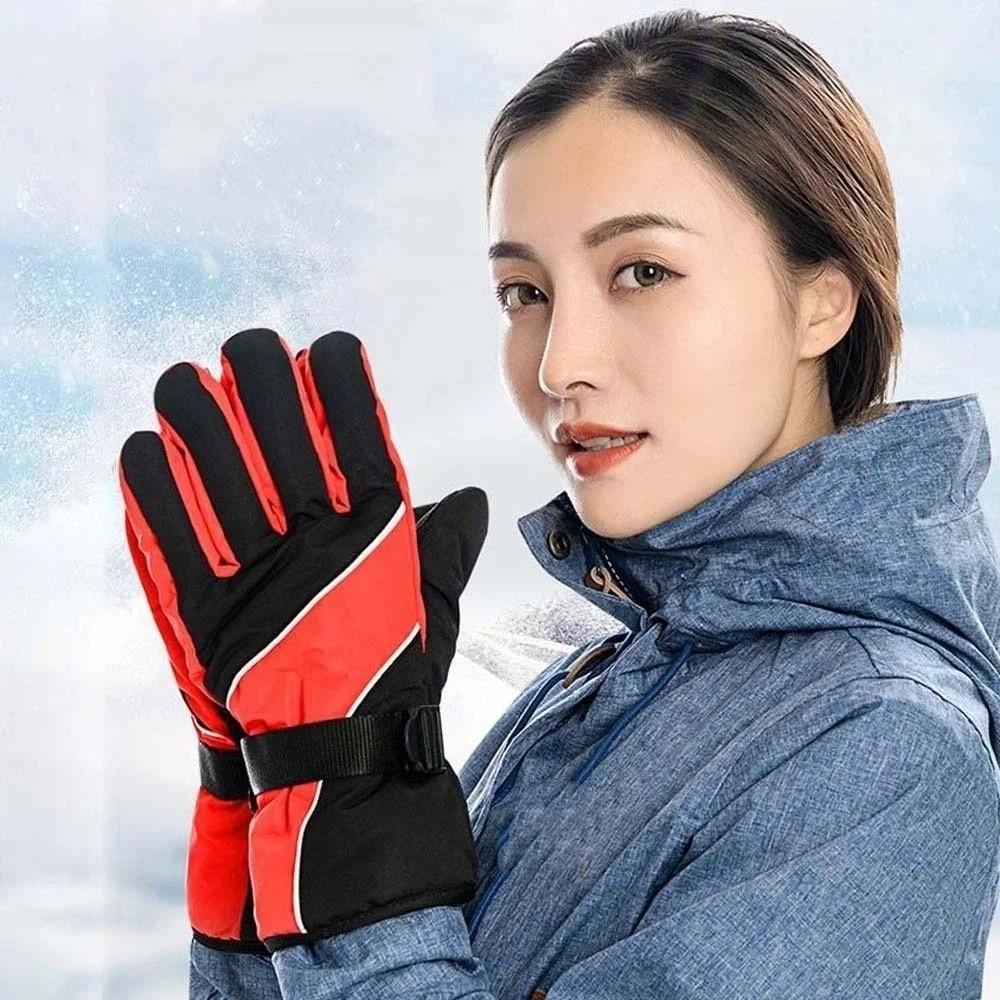 Soft Ski Anti-cold Gloves Anti-splash Water Thickened Finger Mittens Unisex Windproof Gloves  Men