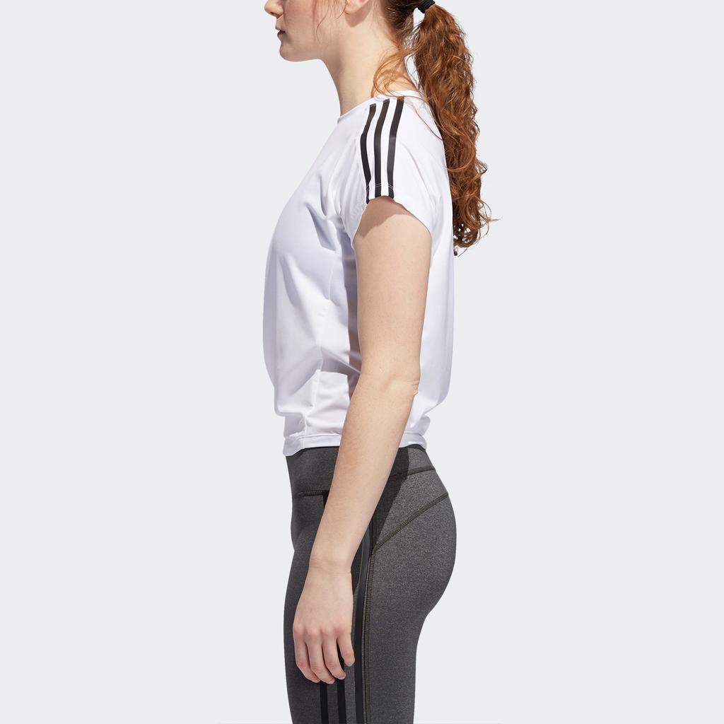 adidas 3S Tie Tee Training Полосатая футболка с коротким рукавом Женская футболка белая DX7529
