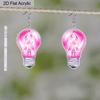 2D Flat Pink Ribbon Acrylic Light Bulb Shape Dangle Earrings Women's Breast Cancer Awareness Earrings Women's Jewelry