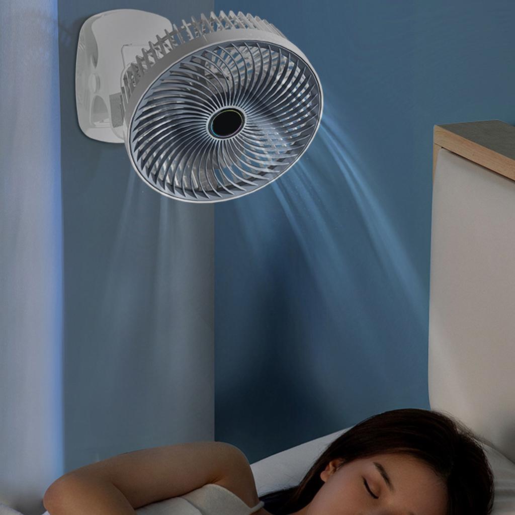 USB Rechargeable Handheld Fan Wall Mounted 3 Speed Strong Wind Portable Small Electric Fan for Home
