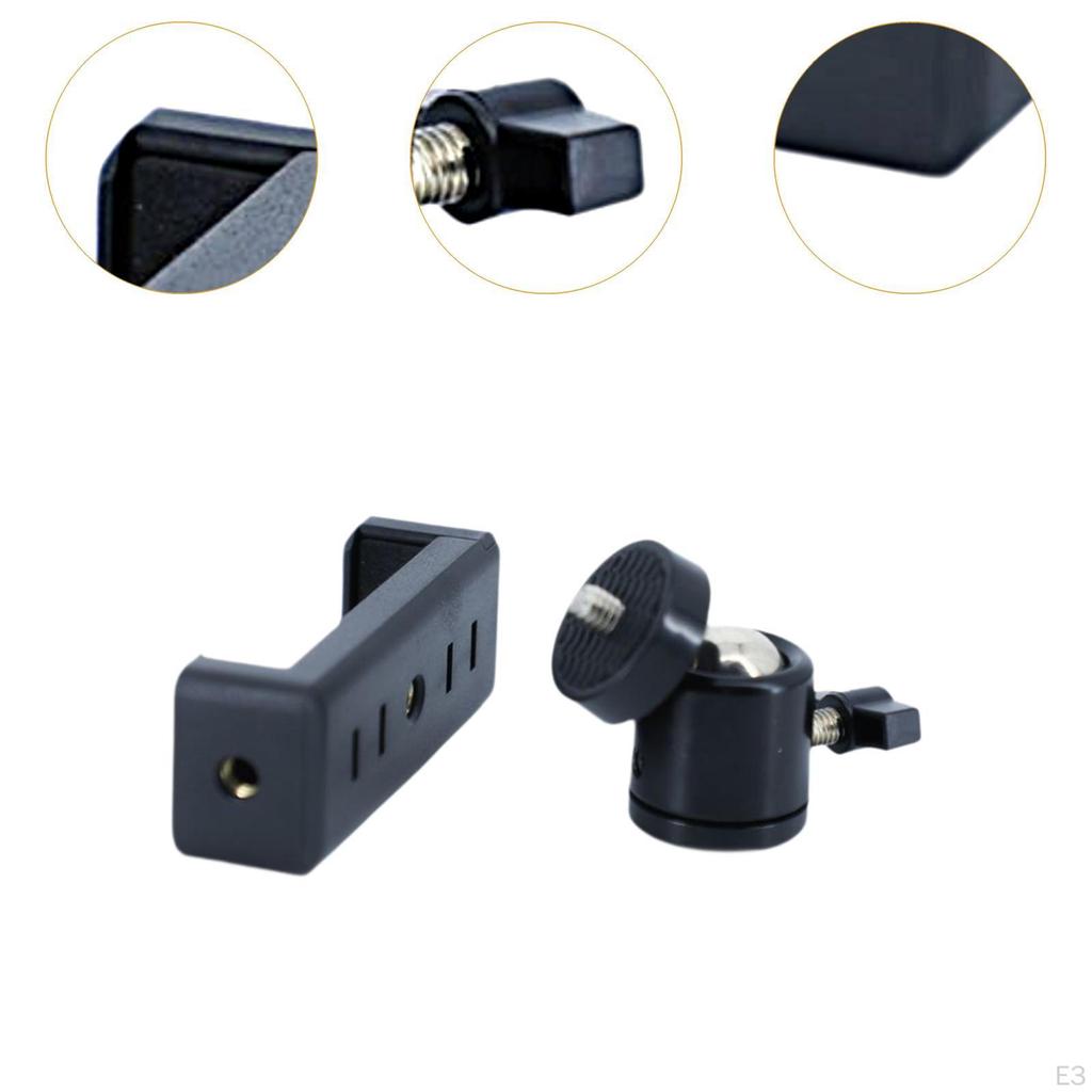 Мини-шаровая головка, прочная, портативная, с резьбой 3/8 дюйма, универсальный адаптер для моноподов со светодиодами