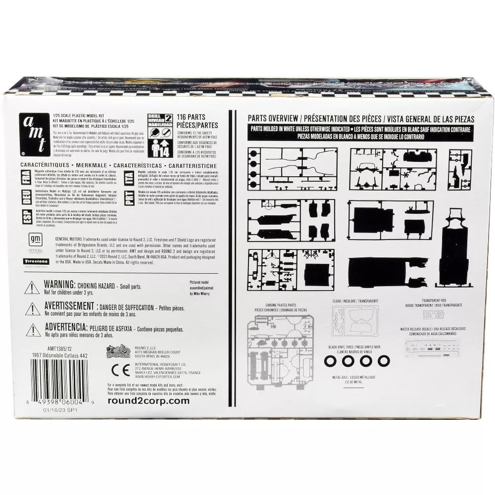 AMT Scale 1967 Oldsmobile Cutlass 442 Plastic Model Kit 1/25 (AMT1365)