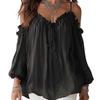 Women S Ruffled Collar Long Sleeve Casual Blouse
