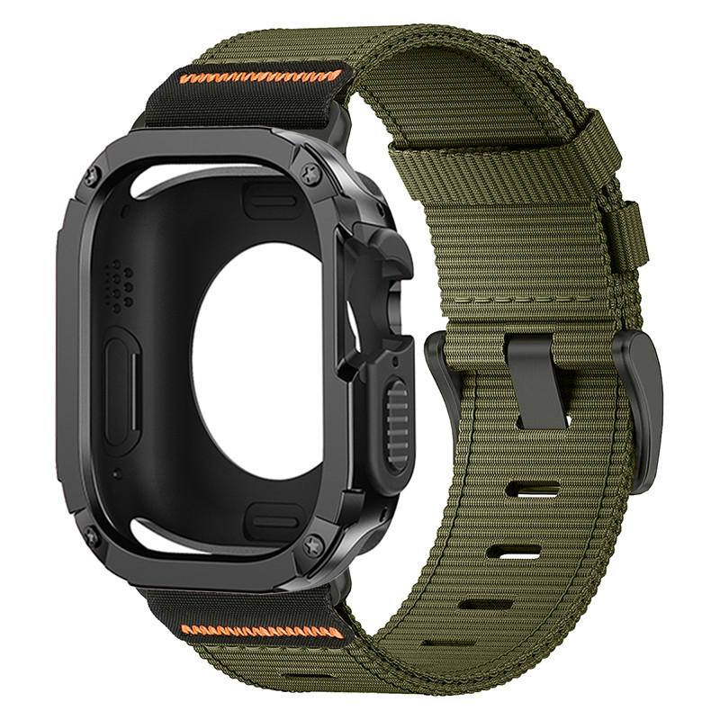 Чехол + Нейлоновый ремешок для Apple Watch Серии 11 10 42 46 мм Ultra 3 49 мм Защитный TPU PC Чехол для Iwatch 987 44 45 мм 6SE54 40 41 мм