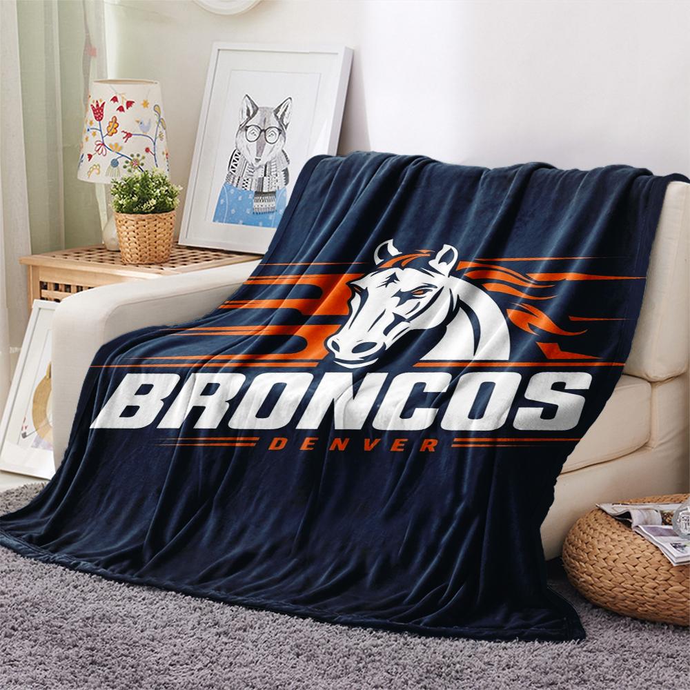 Denver Broncos Print Flannel Blanket, High quality Comfortable for All Seasons, Home Decor, Warmth and Comfort, Perfect for Christmas Gifts