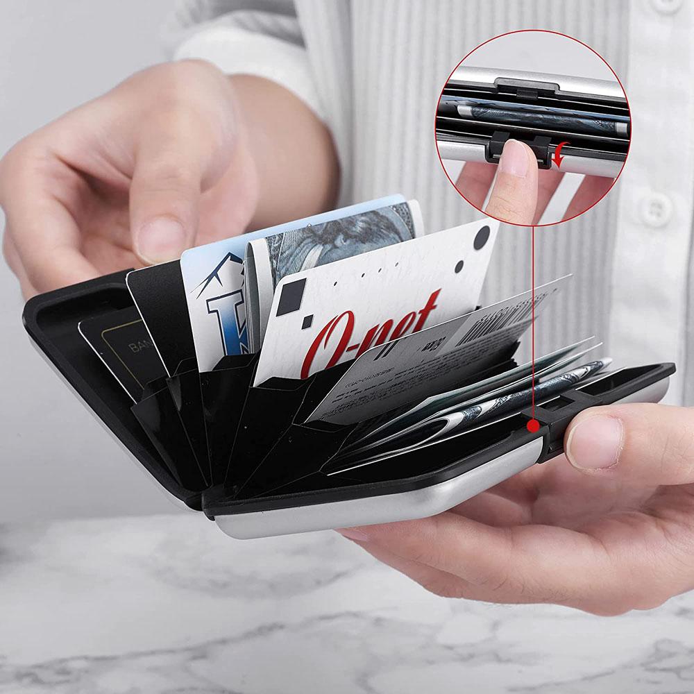Men Women RFID Blocking Metal Aluminum ID Card Case RFID Wallet Credit Card Holder Coin Purse