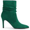 Allegra K Women's Slouch Pointy Toe Pull-On Stiletto Heel Ankle Boots, Green, Size 25.0cm