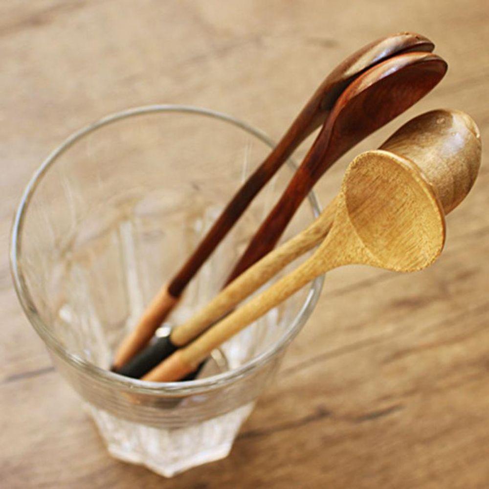 Home Living Kitchen Dining Tableware Rice Soup Wooden Spoons Kids Spoon Tea Scoops Long-handled