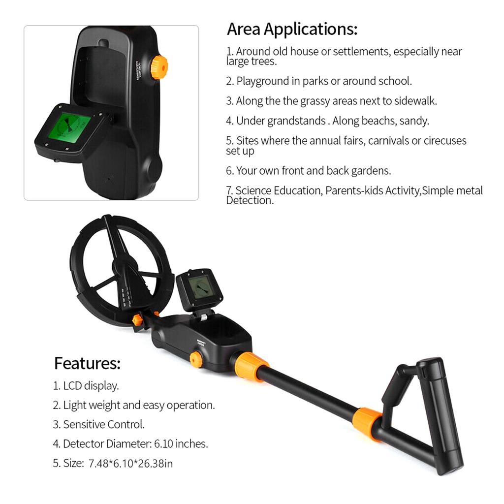 Подземный металлоискатель с высокой чувствительностью для поиска сокровищ на пляже, золота, серебра, ювелирных изделий, поиска сокровищ, водонепроницаемый