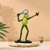 Статуэтка лягушки для йоги, мультяшная пара лягушек, смола, спортивная скульптура лягушки, украшение для дома, офиса, настольное украшение
