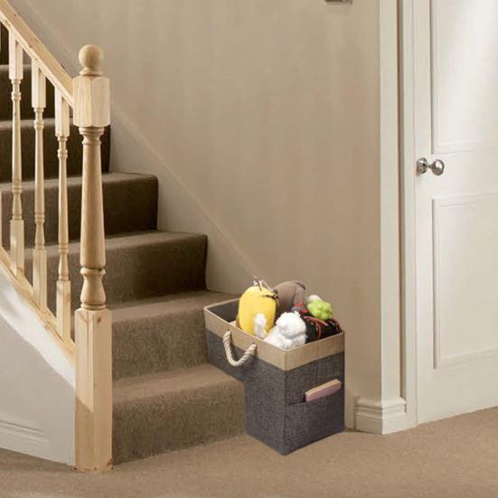 Лестничная корзина с ручками для книг, сумка для хранения одежды, игрушки, складная большая вместительная детская сумка для хранения мелочей, хранение на ступеньках