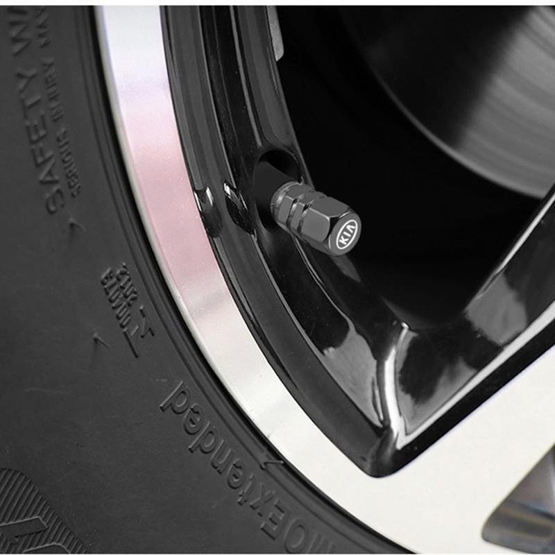 AAAGM1 4-Piece Car Wheel Tire Valve Cover Aluminum Alloy Dust Cover Car Accessories for Kia Sportage Rio Ceed Picanto K5 K9 Sorento
