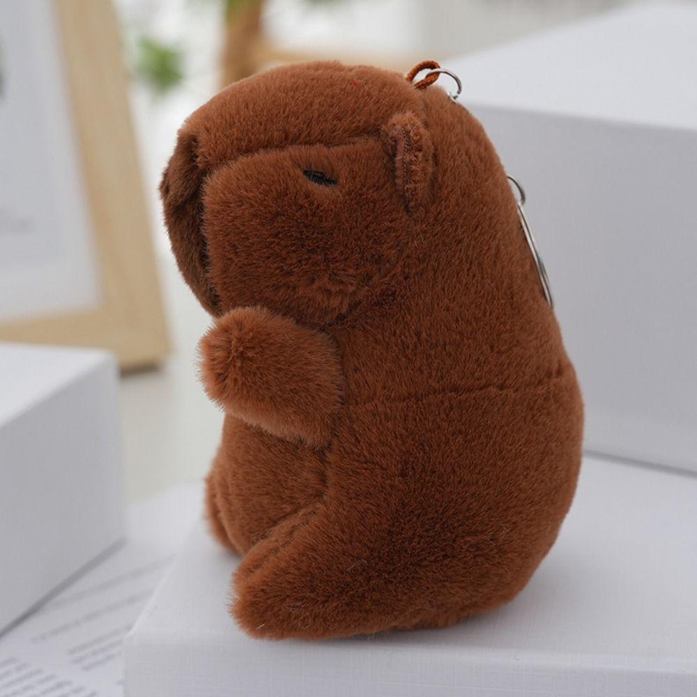 Cute Toy Simulation Capybara Pendant Multicolor Fluffty Animal Doll Headgear Capybara Doll Kids