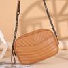 Internet Celebrity Leather Trendy Girl Bag First Layer Cowhide Small Fragrant Diamond Chain Bag Shoulder Messenger Bag