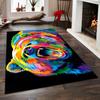 Colorful Roaring Bear Art Design Rug Non-slip rug suitable for living room and bedroom sofas