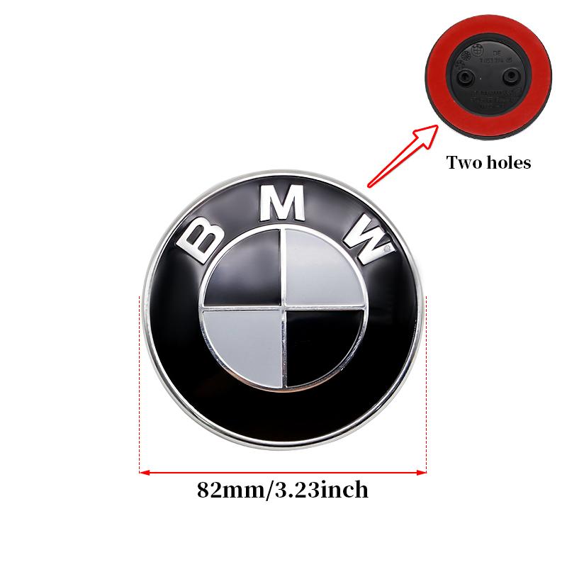 Universal Base Black White Badge Set for BMW 7Pcs 68mm 56mm 82mm 74mm  Hood Trunk Wheel Steering Logo 7Pcs 2-Pin 3-Pin Clips Kit GX9