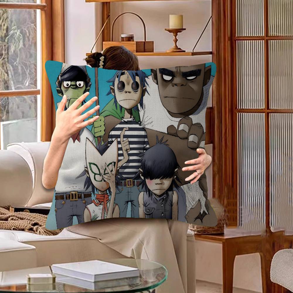 Ретро Музыка Gorillaz Хорошее Качество Аниме Офисная Подушка Наволочка Автомобильная Подушка Чехол 45X45СМ Подушка для Поясницы Чехол на Подушку Дивана