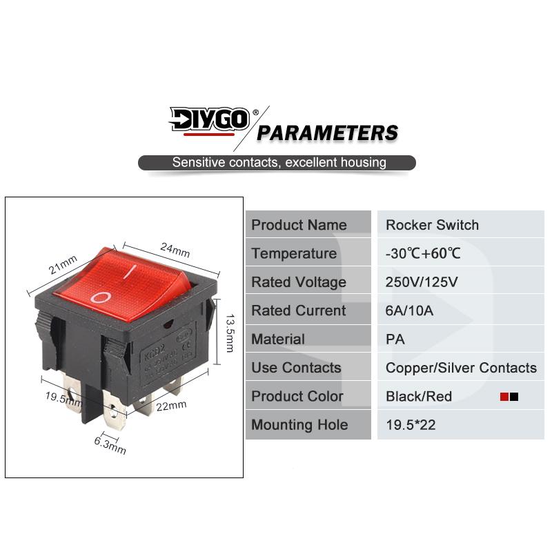 5 шт. 24*21 мм 4/6 штырьковый 2/3 позиционный ВКЛ-ВЫКЛ/ВКЛ-ВЫКЛ-ВКЛ/ВКЛ-ВКЛ электрический выключатель питания кулисный переключатель 6A/10A 250V/125V