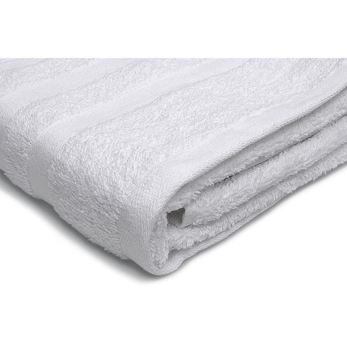 Lot de 2 serviettes - LOVELY HOME - 2 Draps de douche 70 x 140 cm - Blanc