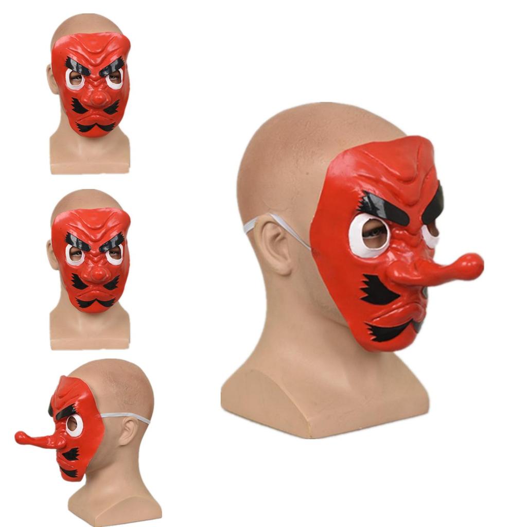 Маска Тэнгу из Истребителя Демонов, латексный костюмный реквизит для Хэллоуин-вечеринки и косплей-мероприятий
