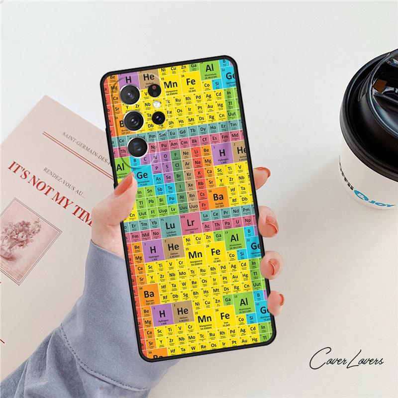 Чехол для телефона 'Периодическая таблица химических элементов' Для Samsung Galaxy S24 S25 S23 S22 Ultra Note 10 20 Plus S20 S21 FE