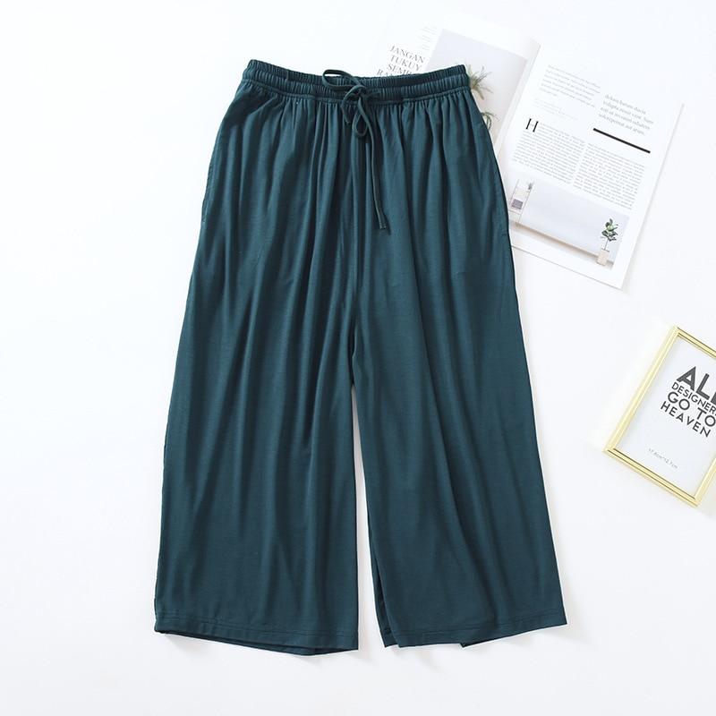 Loose Cropped Trousers Ladies Modal Thin Shorts Solid Color Wide Leg Large Size Home Pants Womens Bottoms